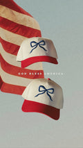 Custom Embroidered Hat - 4th of July Bow Hat