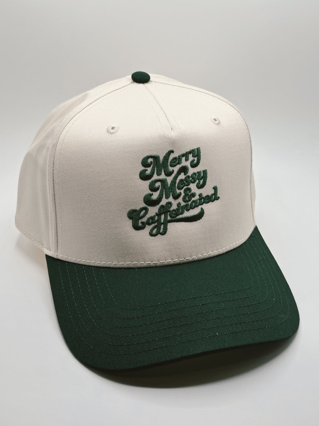 Custom Embroidered Hat - Merry, Messy, and Caffeinated