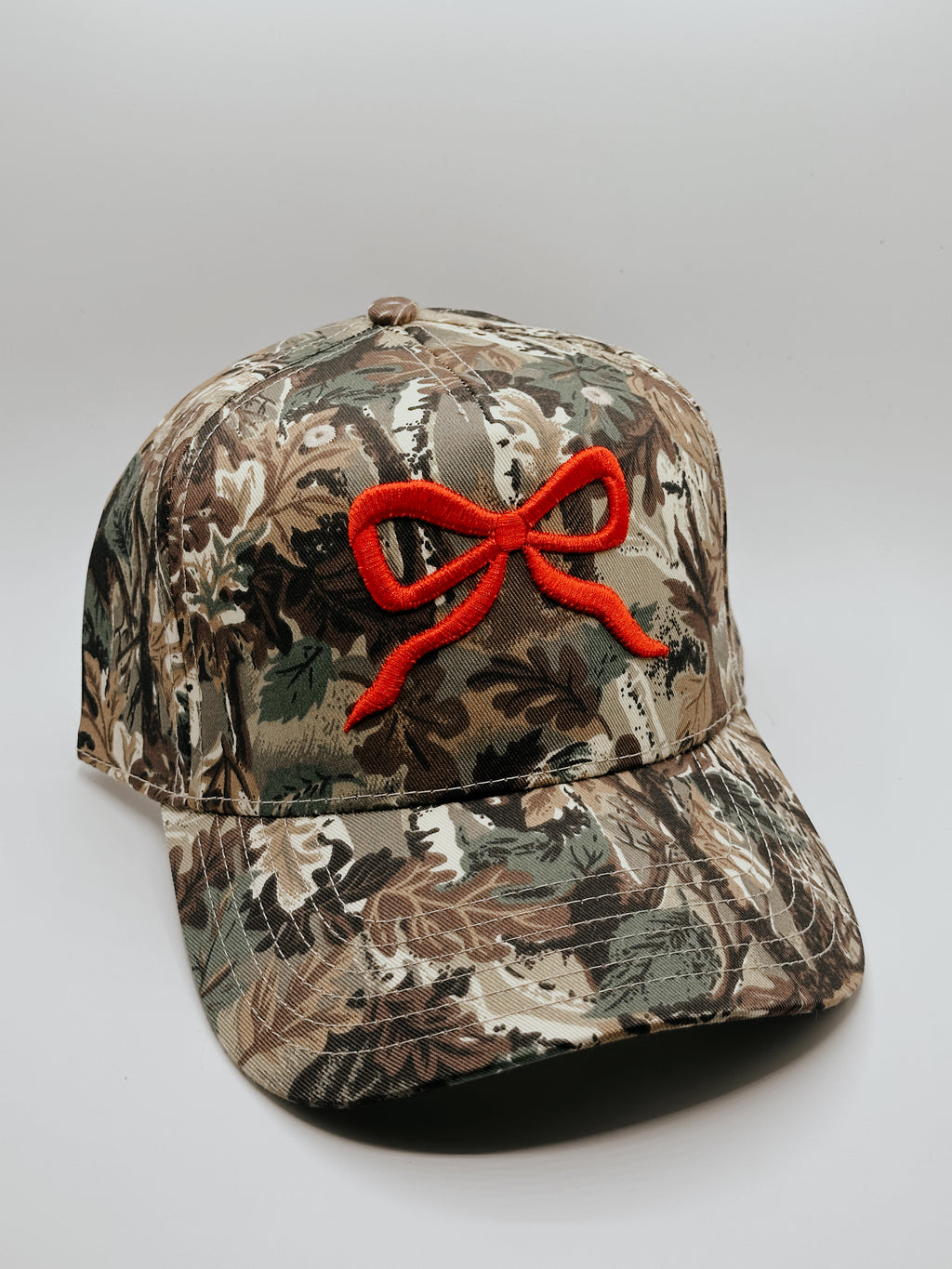 Custom Embroidered Hat - Red Camo Bow