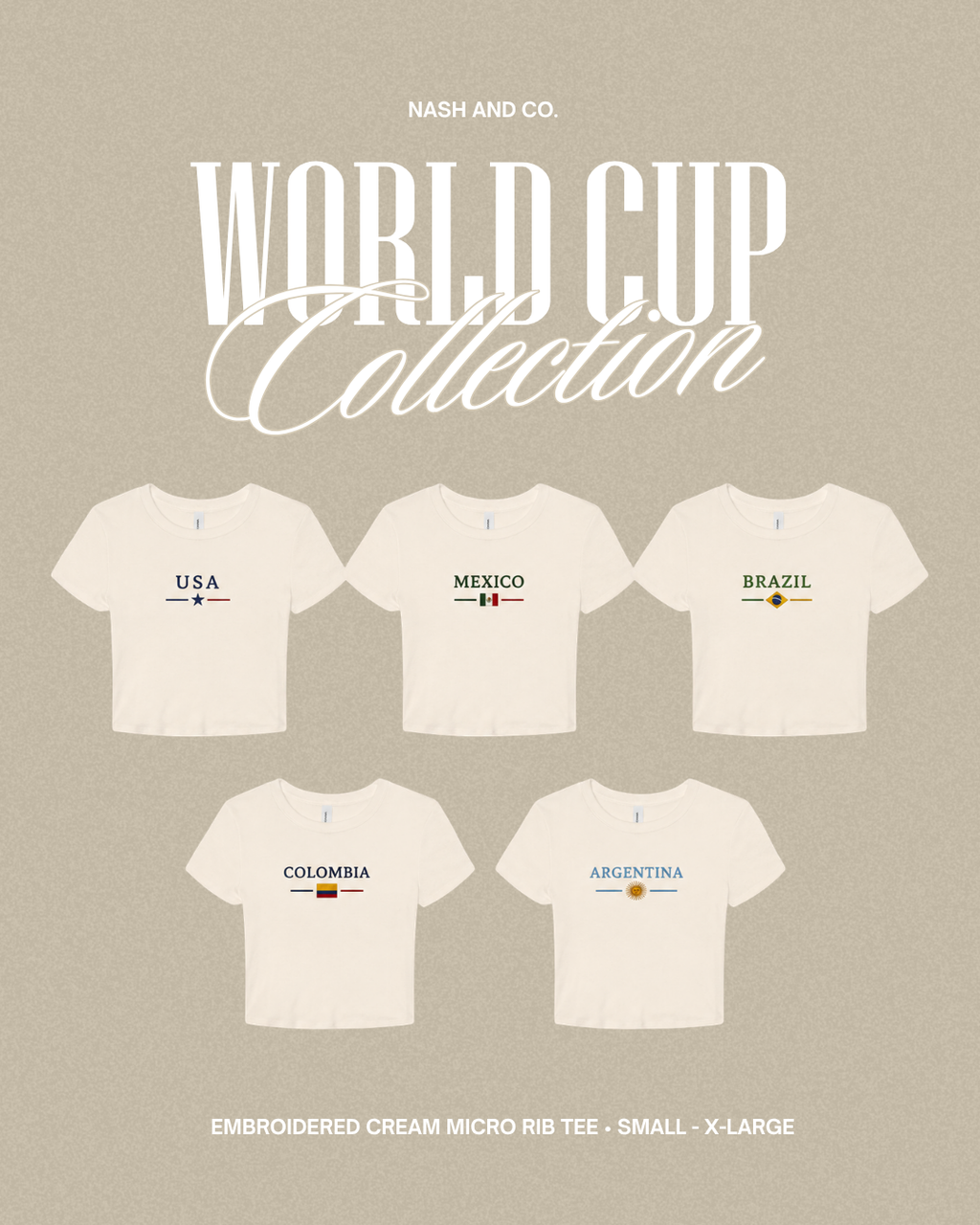 World Cup - Embroidered Micro Rib Tee