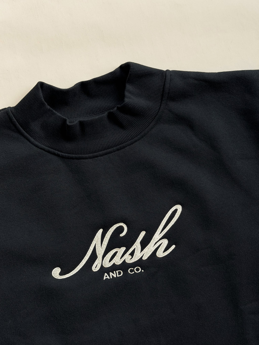 Premium Oversized Mock Neck Sweatshirt - Nash