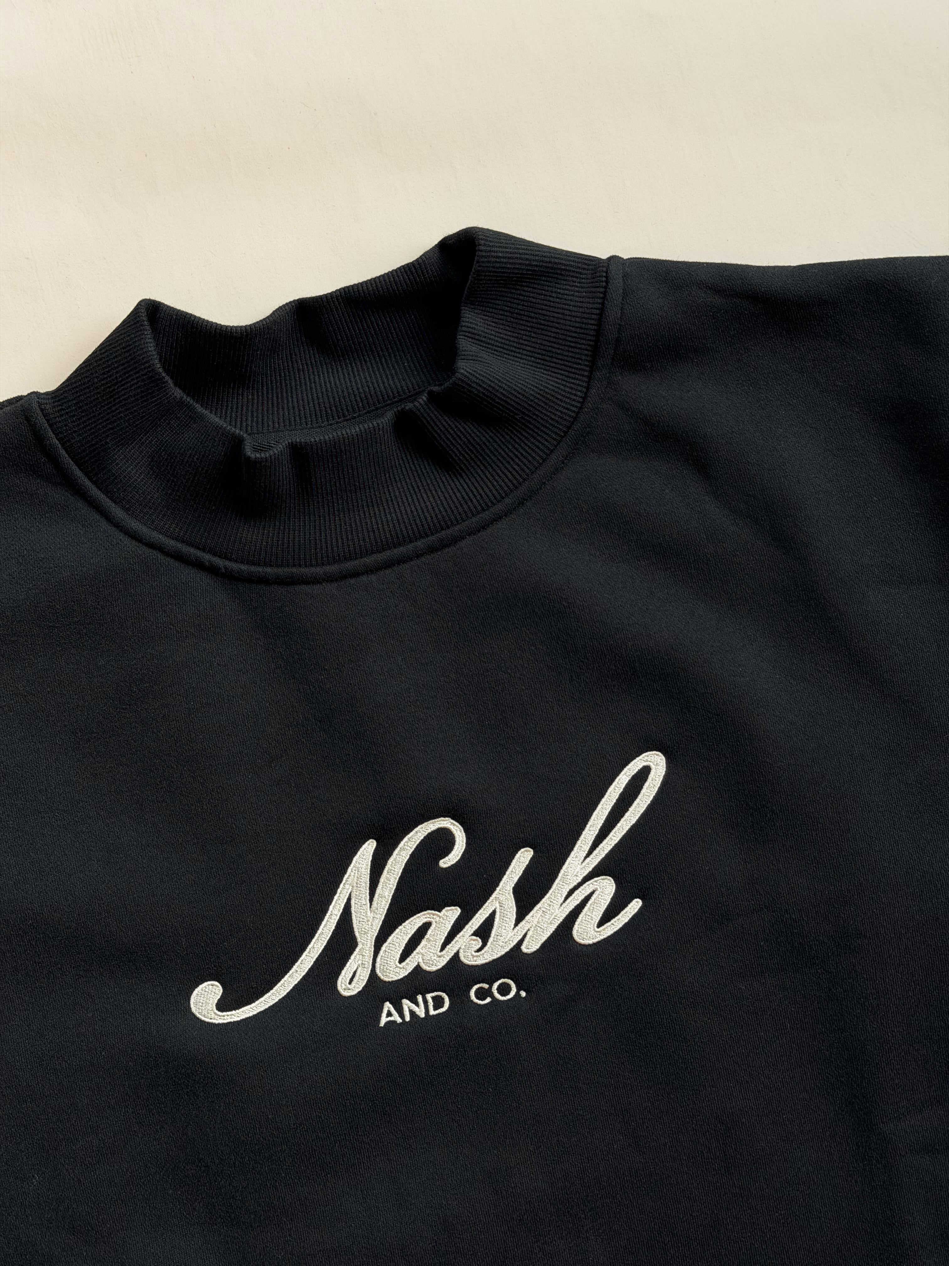 Premium Oversized Mock Neck Sweatshirt - Nash